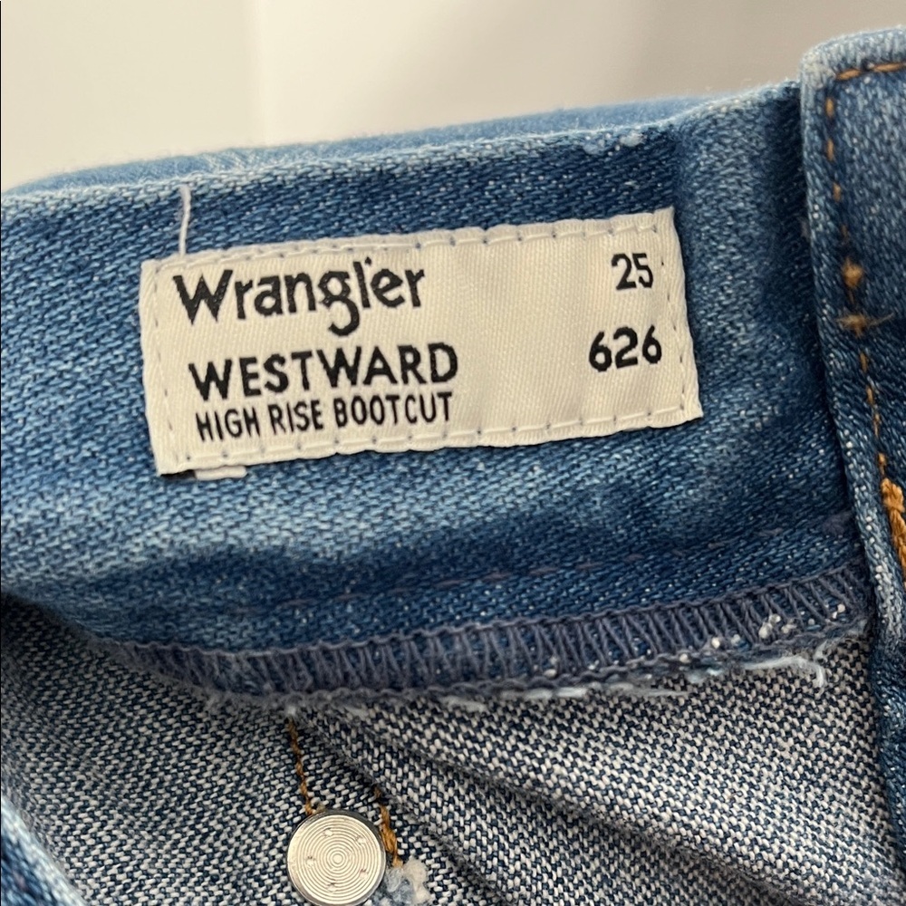 Wrangler Blue Patterned Flare Jeans - Picture 8 of 17